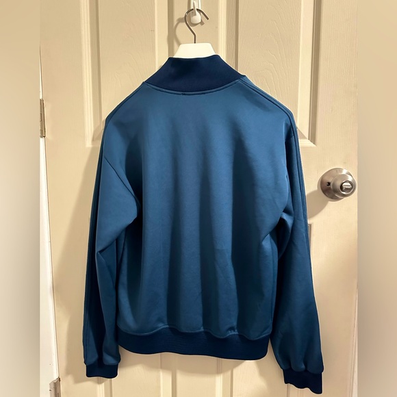 Zara Dark Teal Blue Full Zip Retro Track Jacket Women’s Size Small - Picture 4 of 4